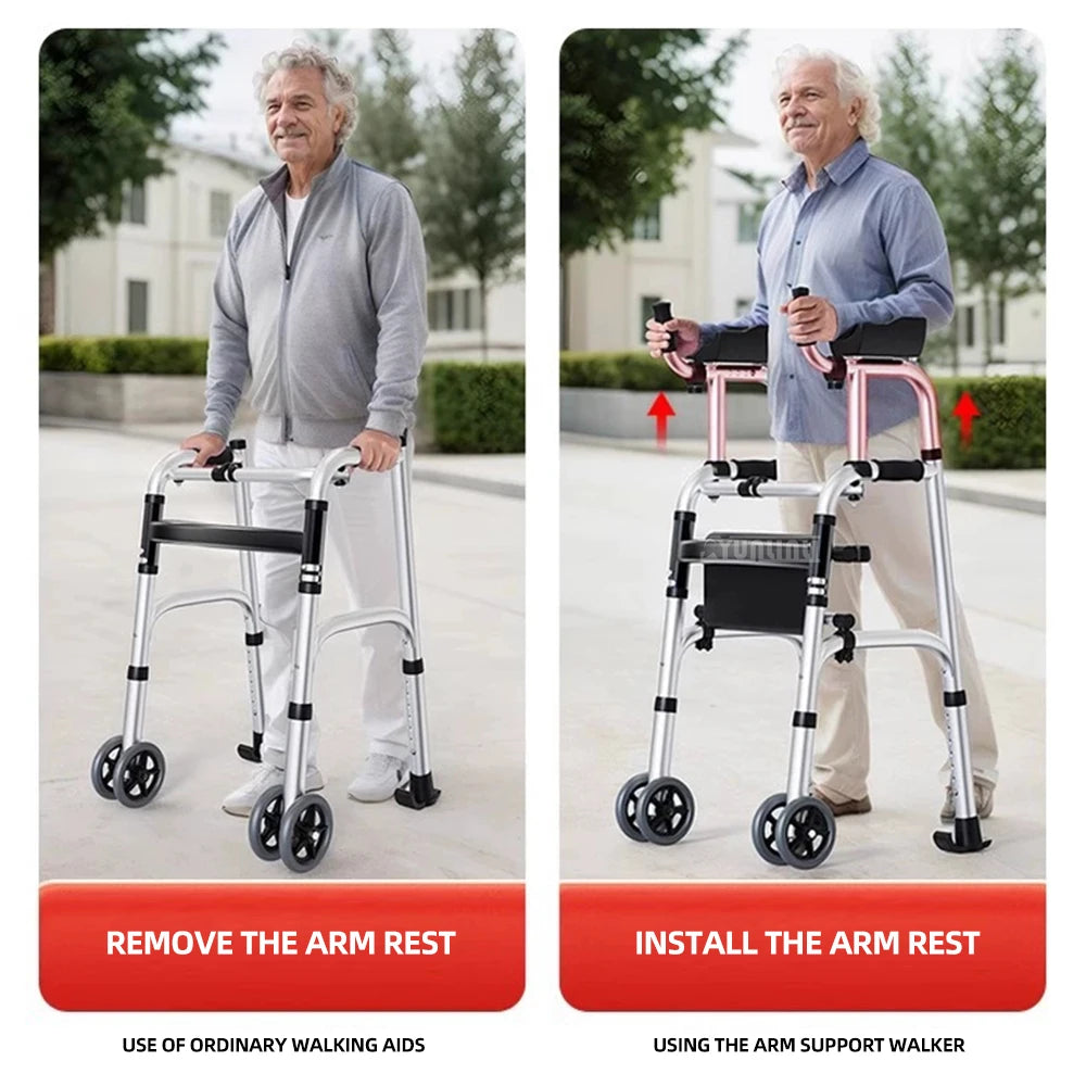 Adjustable Elderly Walking Cane Foldable Mobility Walker