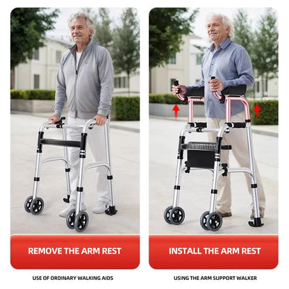 Adjustable Elderly Walking Cane Foldable Mobility Walker