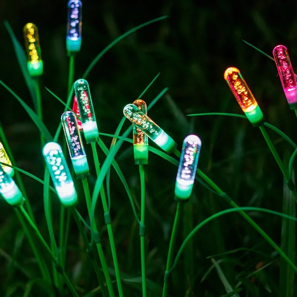 Warm Light Solar Garden Lights Energy Saving Auto-On System Solar Reed Lights Intelligent Control Waterproof Design
