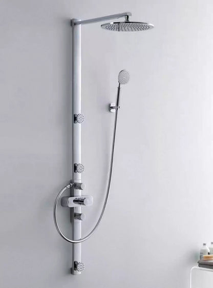 Brass Thermostatic Shower Mixer With 3 Body Jet Sprays And Air Mix Rain Shower Ceramic Valve Core