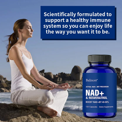 NAD Supplements - with Resveratrol,Support Cell Regeneration Natural Energy Focus and Memory,Anti-aging Capsules
