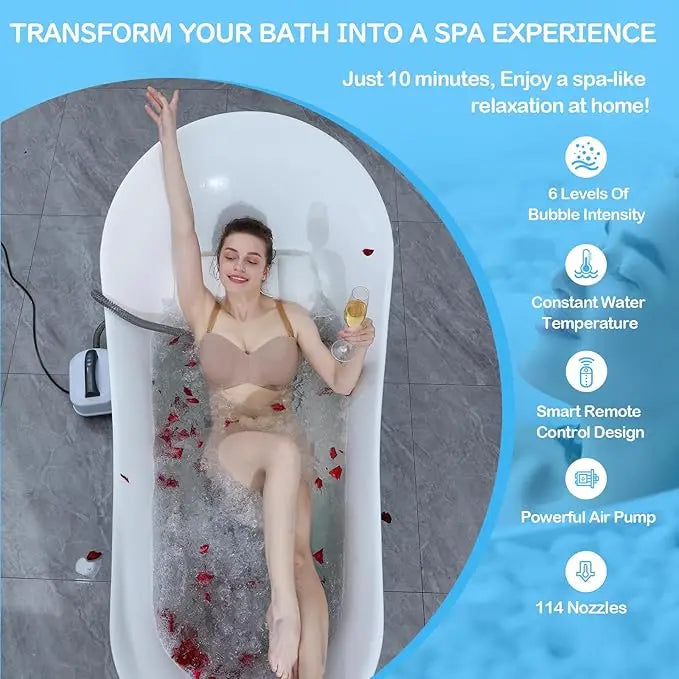 Electric Bathtub Bubble Massage Mattress Waterproof Bath Spa Air Bubble Massage Mat Full Body Bubbling Bath Thermal Massager