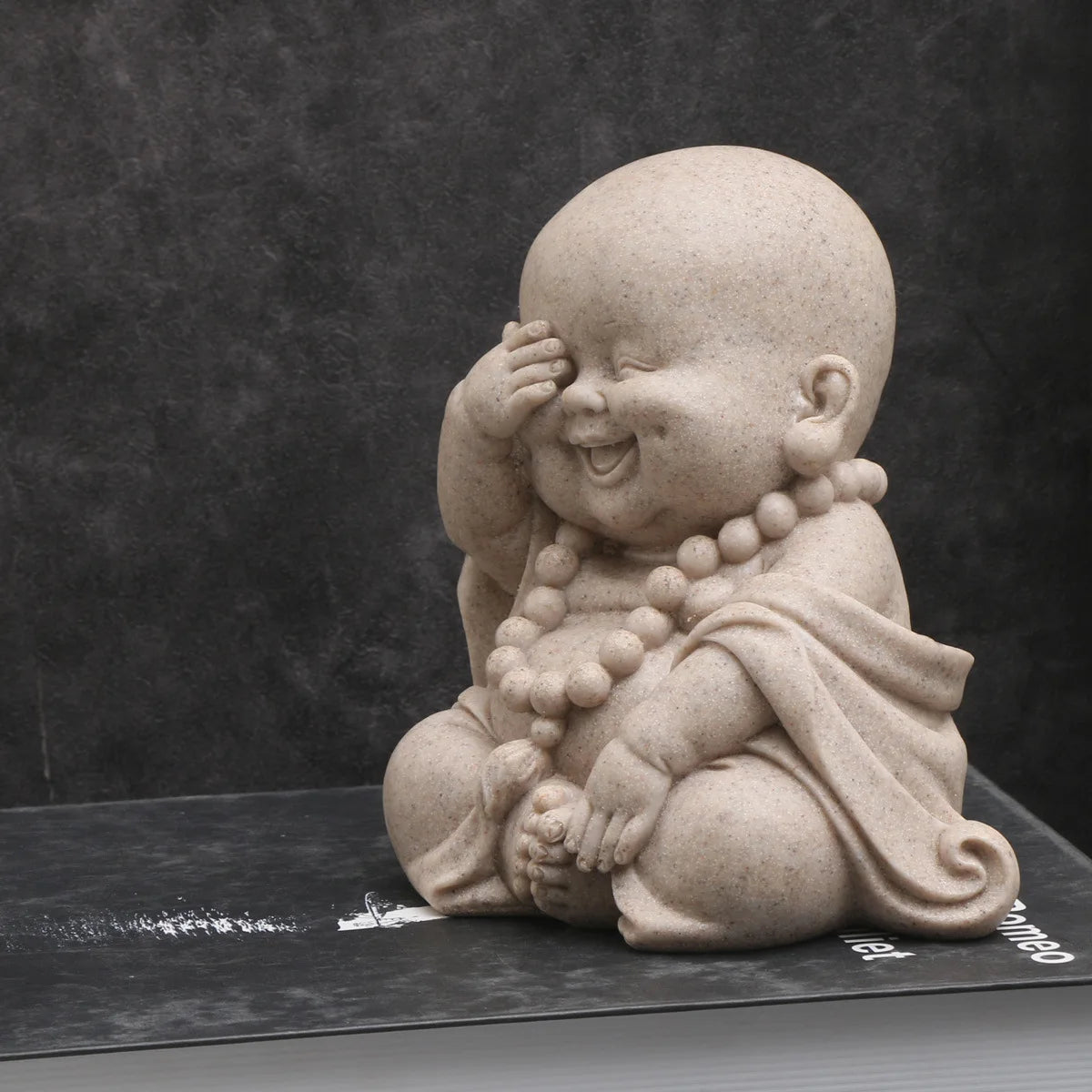 Vilead Three Wise Monks Figurines Buddhist Statue Buda Sculpture Cute Laughing Buddha Meditation Zen Ornament Feng Shui Wealth