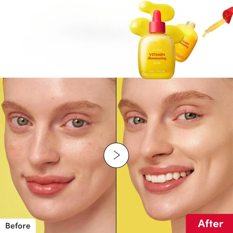 Korean Skin Care Vitamin Illuminating & Bakuchiol Face Serum Vitamin C Niacinamide Anti-Aging Serum Brightening Firm Skin 30ml