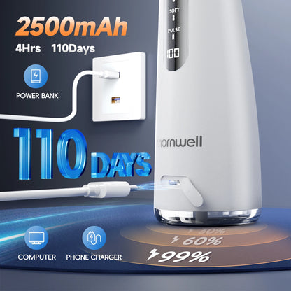 Cordless Water Flosser With 4 Jet Tips 4 Modes 260ML Portable Rechargeable Oral Water Floss IPX7 Waterproof for Gums Care