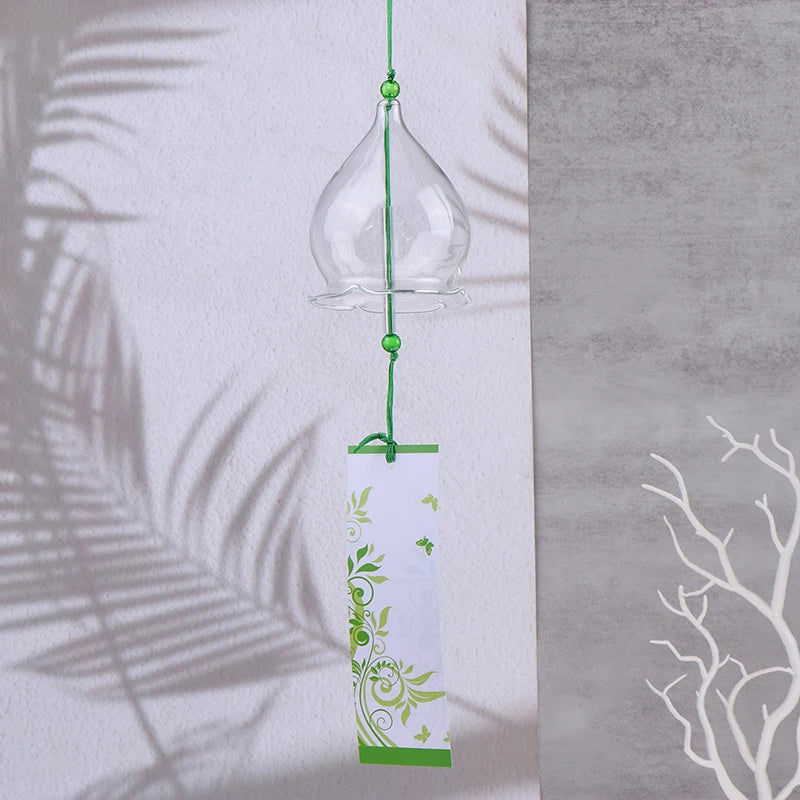 1Pcs Transparent Glass Wind Chimes WIndows Wind Bell Hanging Outdoor Garden Decor Garden Chimes Japanese Room Decor DIY Crafts