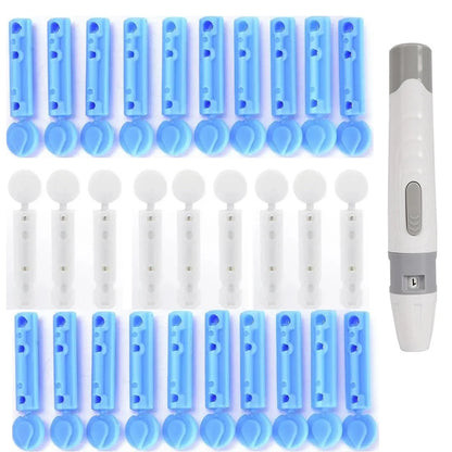 Lancet Pen Adjustable Depth Blood Sampling Glucose Test Pen for Diabetics Blood Collect Lancing Device