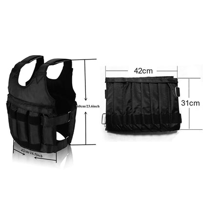 Exercise Training Fitness 50KG Maximum Loading Adjustable Workout Weight Weighted Vest Adjustable Weighted Vest Weighted Vest