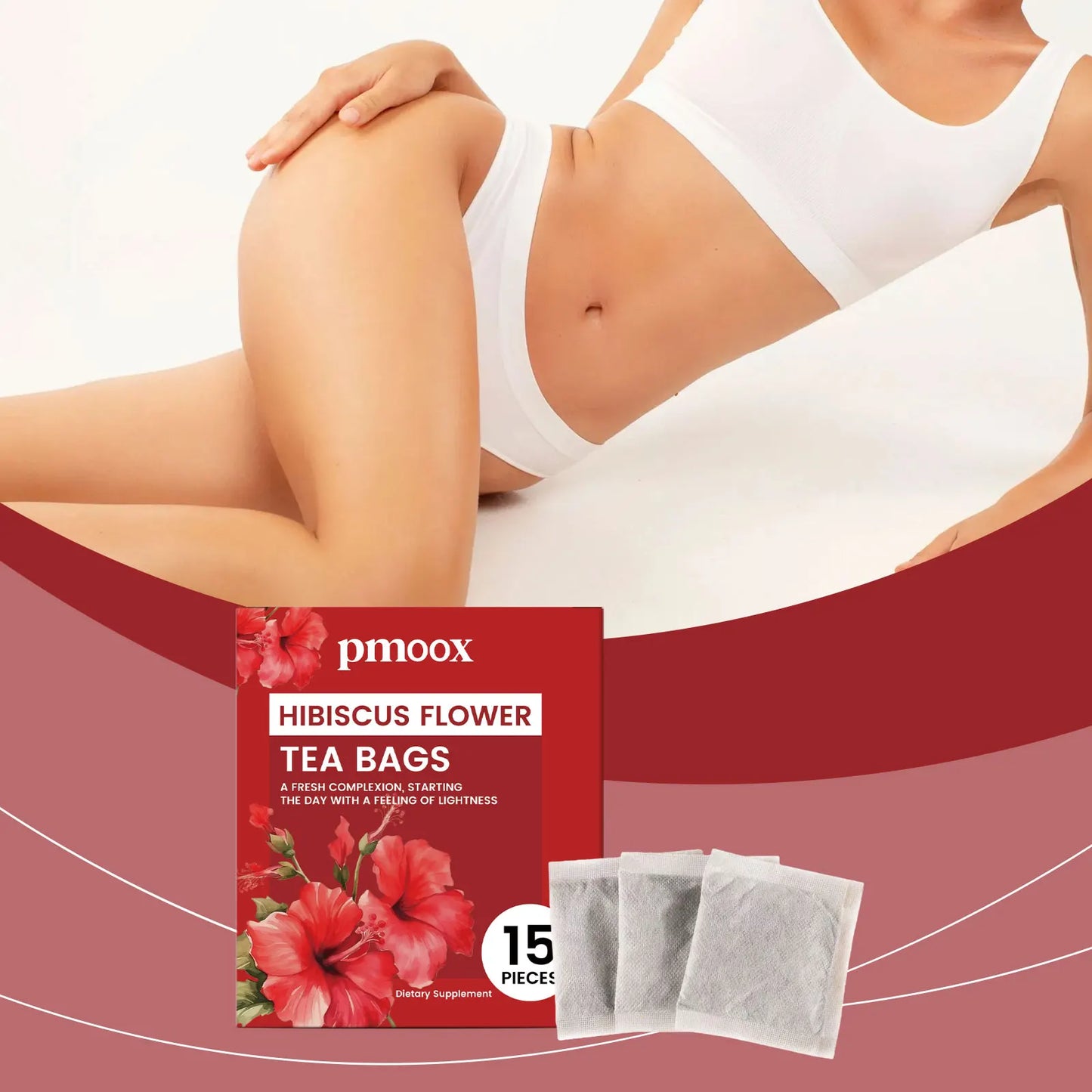 Hibiscus Herbal Refreshing Tea Gentle Care Help Tone and Firm the Body Enhance Body Contours Daily Long-Lasting Care Tea Lazy