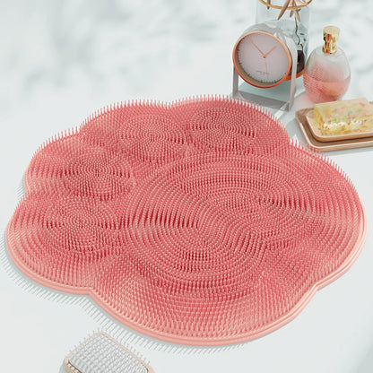 Back Foot Scrubber for Shower Foot Scrubber Bath Mat with Suction Cup Wall Mounted Dead Skin Cleaner