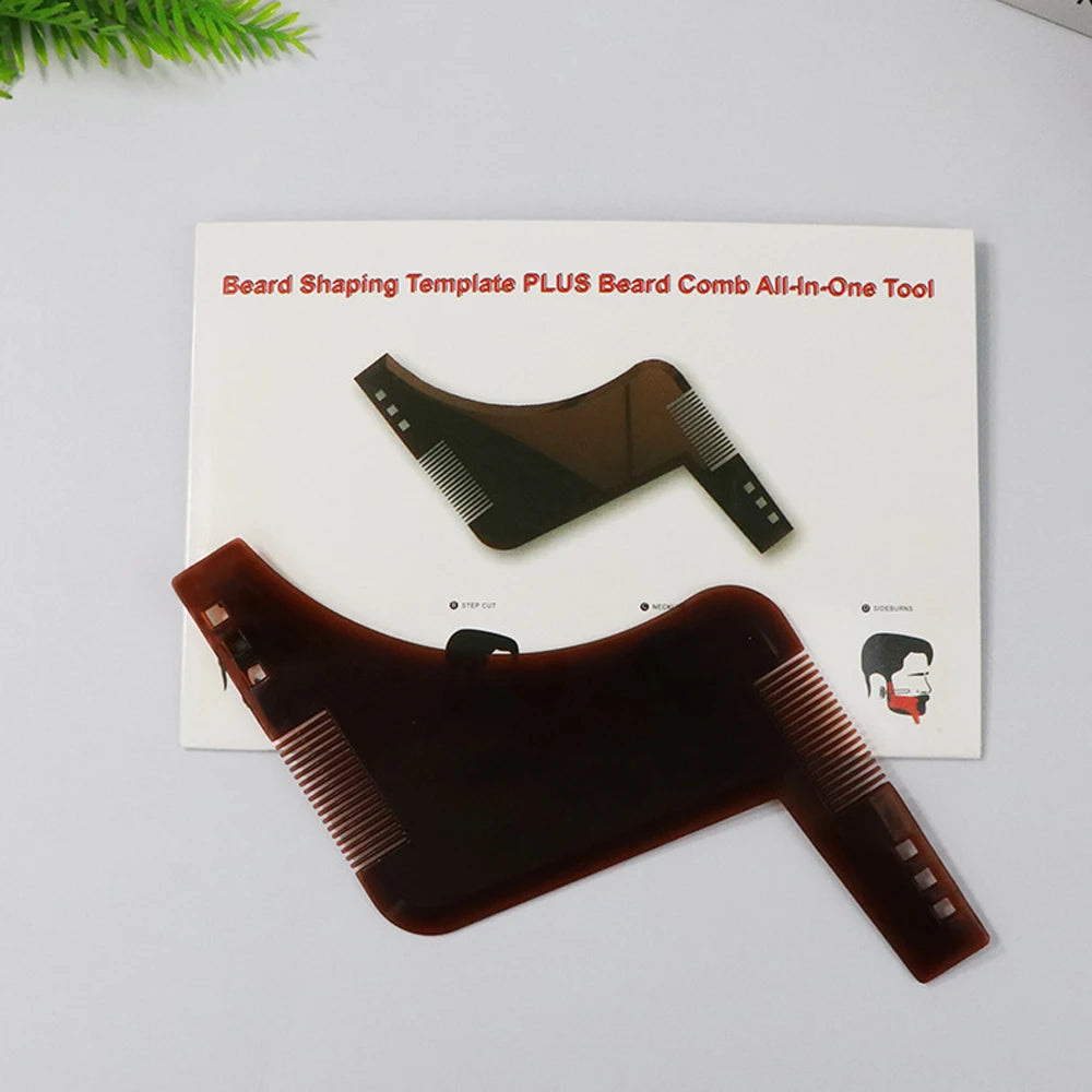 Men Beard Comb Beard Care Template Beard Brush Moustache Moulding Comb For Hair Beard Trimmer Salon Tools Barber Accessories