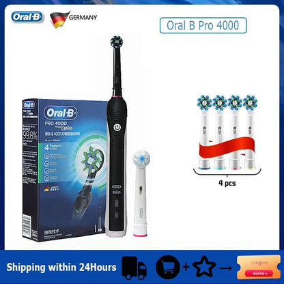 Oral B Electric Sonic Toothbrushes 3D Rotation Teeth Daily Whitening Gum Care Smart Pressure Sensor Rechargeable Waterproof