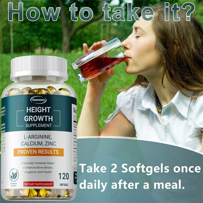 Height Growth Supplements - Strengthens Bones, Promotes Height Growth in Adults and Children, and Enhances Immunity
