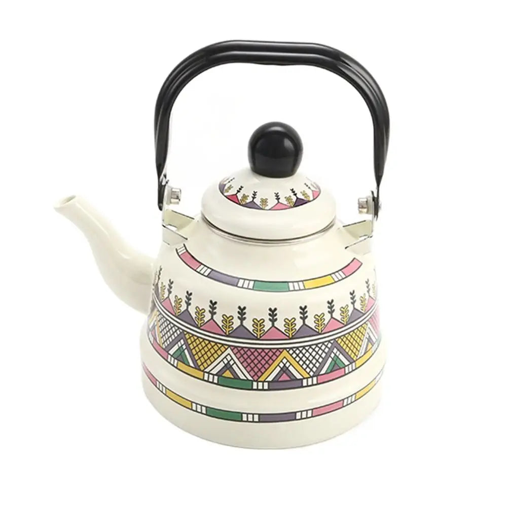 Teakettle Enamel Enamel Tea Kettle European Style 2.5L Tea Pot Comfortable Handle Handmade Water Jug Restaurant
