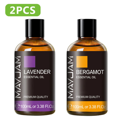 100ML Pure Plant Essential Oil Mint Bergamot Patchouli Citronella Lemongrass Chamomile Cedarwood For Reed Diffuser Humidifier