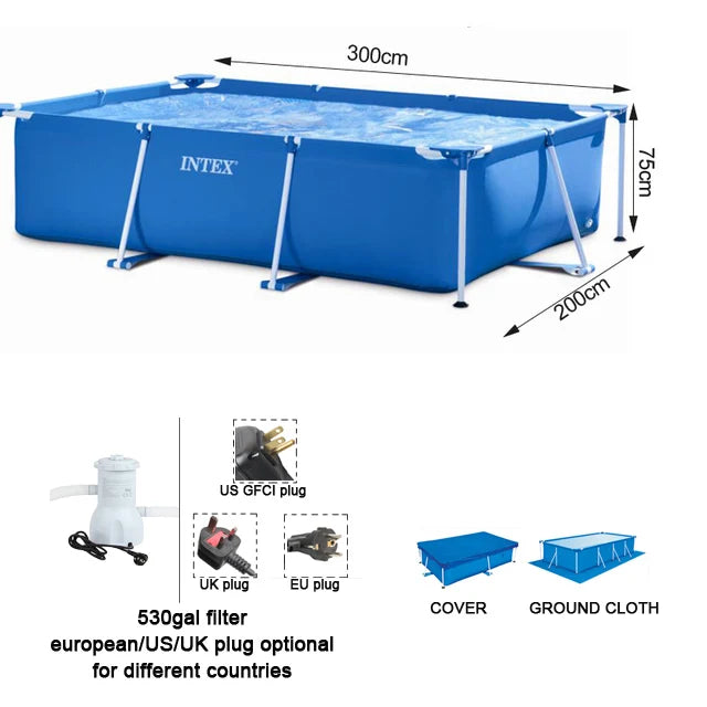 220cm 450cm  full set metal frame steel rectangular square swimming Pool Pipe Rack Pond Large Bracket above ground filter summer