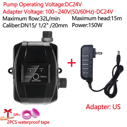 Shower Booster Pump Brushless Water Pump 15m 24V MaxFlow:32L/min Automatic Pressure Controller Household Booster Water Heater