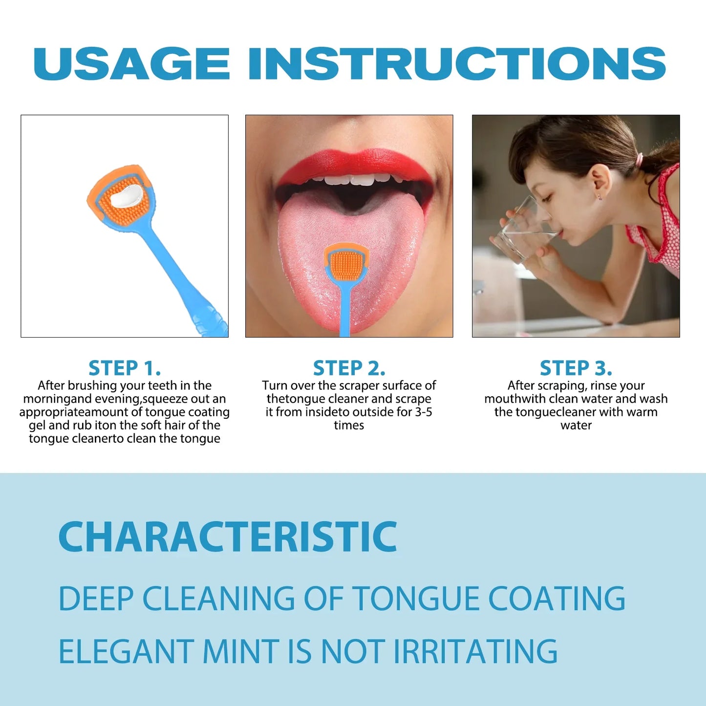 100g Tongue Cleaning Gel with Brush Oral Care Removal Odor Health Fresh Breath Care Dental Hygiene Tools Coating Cleaning Kit