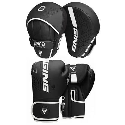 Boxing Pad and Glove Set,Curved Focal Target with Boxing Gloves,Suitable for MMA, Muay Thai,Taekwondo Martial Arts 4-14oz Choose