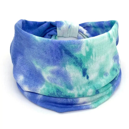 Hair Scarfs Boho for Women Girls Criss Cross Yoga Twist Headbands Sport Head Wraps Tie Dye Turban Wide Knotted Headbands
