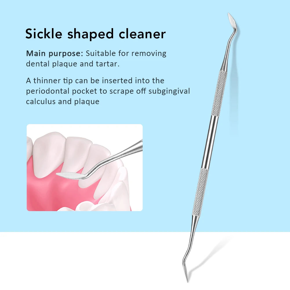 4pcs Stainless Steel Dentist Oral Tools Cleaning Flossing Tartar Removal Easy to Clean Not Easy to Break Dental Oral Mirror Care