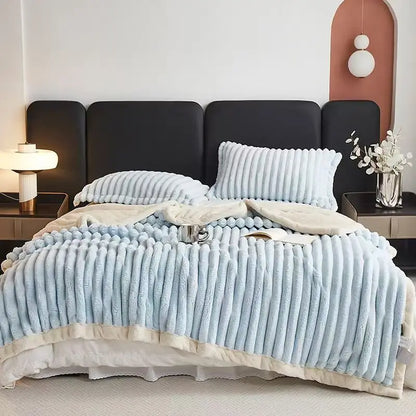 1pc Weighted Fleece Blanket -Soft, Warm, Throw for Bedroom, Living Room, Student Dormitory, Car, Sofa,8lbs With Sherpa