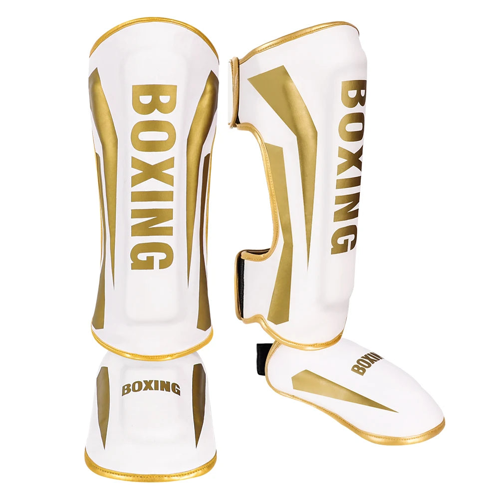 1 Pair High-Quality Boxing Shin Guards Ankle Protector MMA Muay Thai Training Leg Warmers Light Kicking Shin Pads Leg Guard