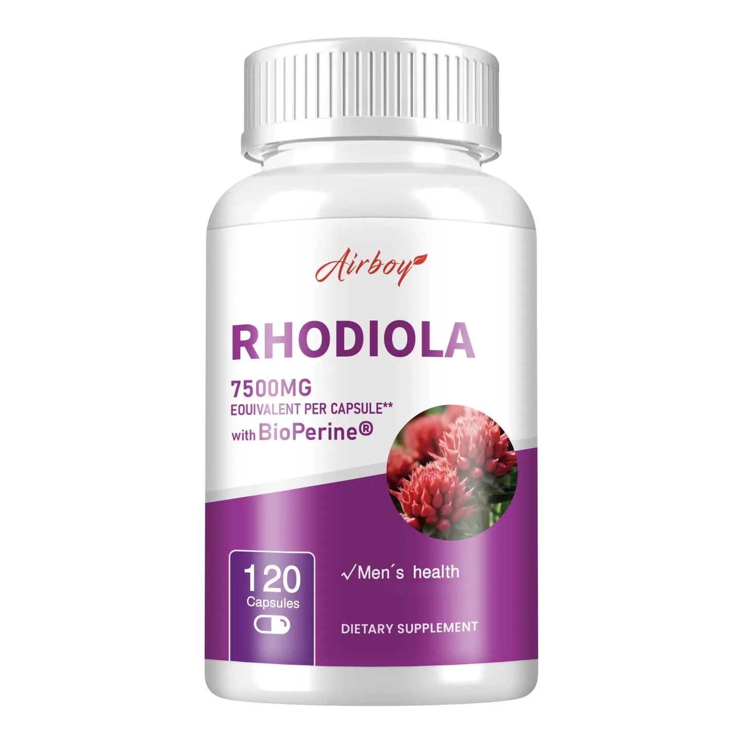 Rhodiola Supplement 7500mg - Natural Adaptogens, Relieves Stress,Improves Energy and Focus - 120 Capsules