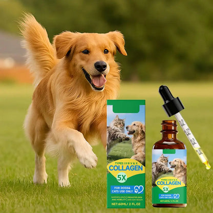 Dog Collagen Health Drops - Gentle Formula Joint Care Hair Care Support Skin and Hair Health Pet Nutritional Supplement