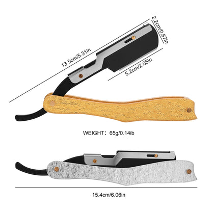Foldable Hair Blade Barber Straight Razor For Shaving Men Manual Face Care Beard Styling Contouring Clean Tool