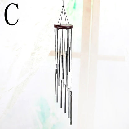 Solid Wood Wind Chimes Metal 12 Aluminum Tube Home Hanging Rotating   Wind Bells Garden, Balcony,  Craft Decoration Gift