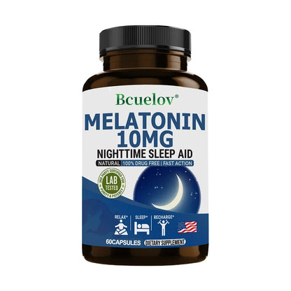 Melatonin 10mg - Anxiety Stress Relief Help Deep Sleep Save Help Insomnia Aiding Fall Asleep, Supports Natural Sleep Cycles