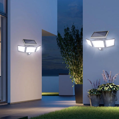 Solar Lights With Remote Motion Sensor 2500 LM Waterproof Lamp 3-Heads Outdoor Solar Yard Lights For Outside Garden Patio Yard