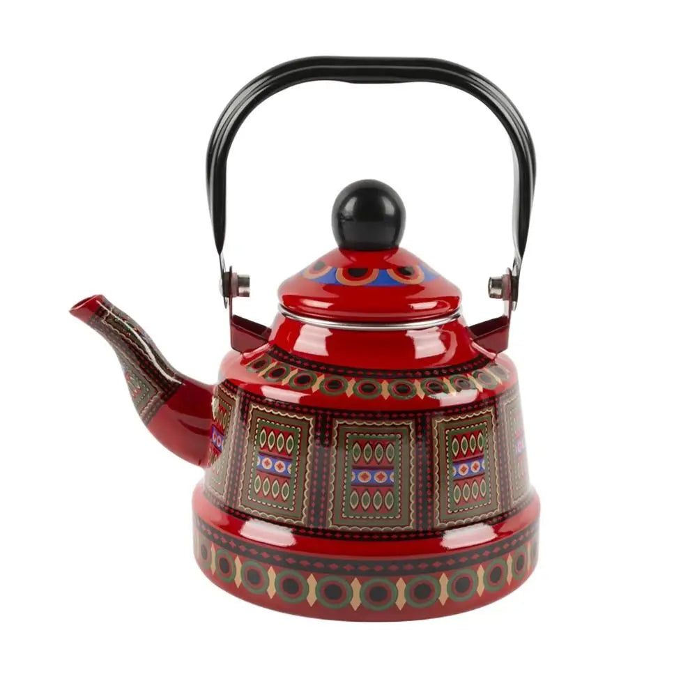 Teakettle Enamel Enamel Tea Kettle European Style 2.5L Tea Pot Comfortable Handle Handmade Water Jug Restaurant