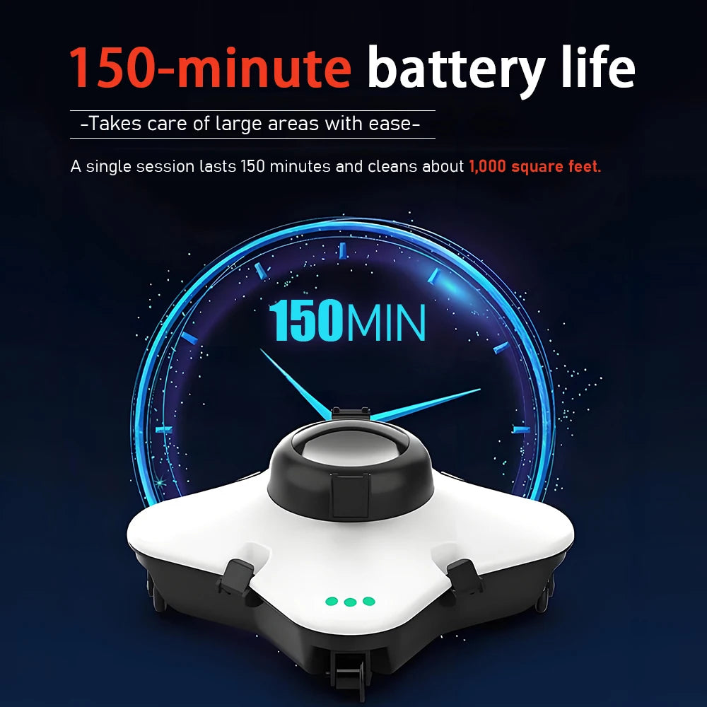 Automatic Cordless Pool Cleaning Robot Intelligent Swimming Pool Vacuum Cleaner Self-Propelled for In-Ground & Above-Ground Pool