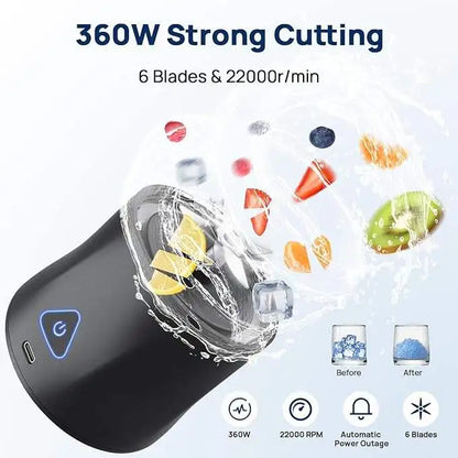 700ml Juicer Blender Cup 6000mAh Outdoor Mini Portable Fruit Blender 304 Stainless Steel Blade High Speed Smoothie Maker juicers