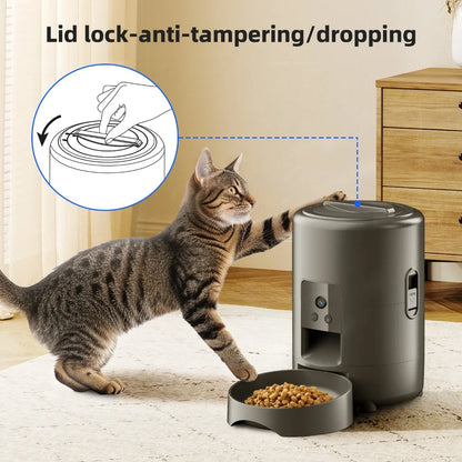 2L Pet Feeder with Camera Video Automatic Cat Feeder with WIFI Remote Control Timing Quantitative Smart Dog Food Dispenser
