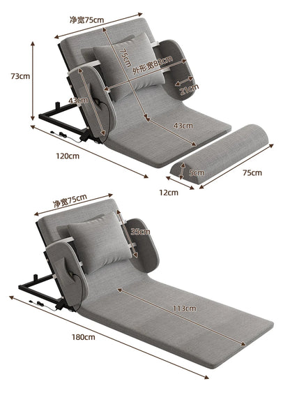 Elderly Electric Adjustable Bed - Home Hospital Use, 5-Position Lift Recliner, Remote Control, Back Massage, USB Charging