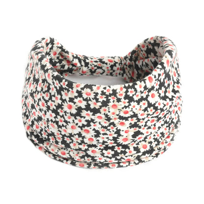 Boho Headbands Wide Knot Hair Scarf Floral Print Hairband Stretch Turban Headwrap Cotton Head Band Fashion Accessories for Women