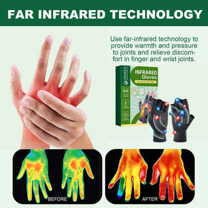 Compression Arthritis Gloves Half Finger Joint Pain Relief Rheumatoid Effective Reduce Joint Swelling Hand Wrist Support
