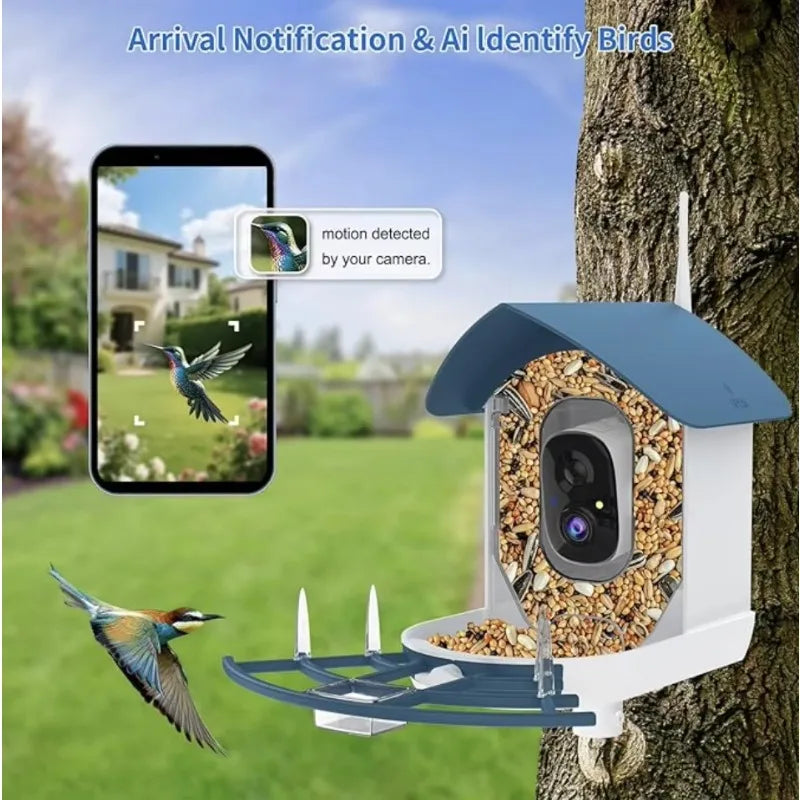 App-controlled Smart Bird Feeder With Camera Ideal Gift For Bird Watchers And Nature Lovers Waterproof Wild Bird House