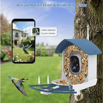 App-controlled Smart Bird Feeder With Camera Ideal Gift For Bird Watchers And Nature Lovers Waterproof Wild Bird House