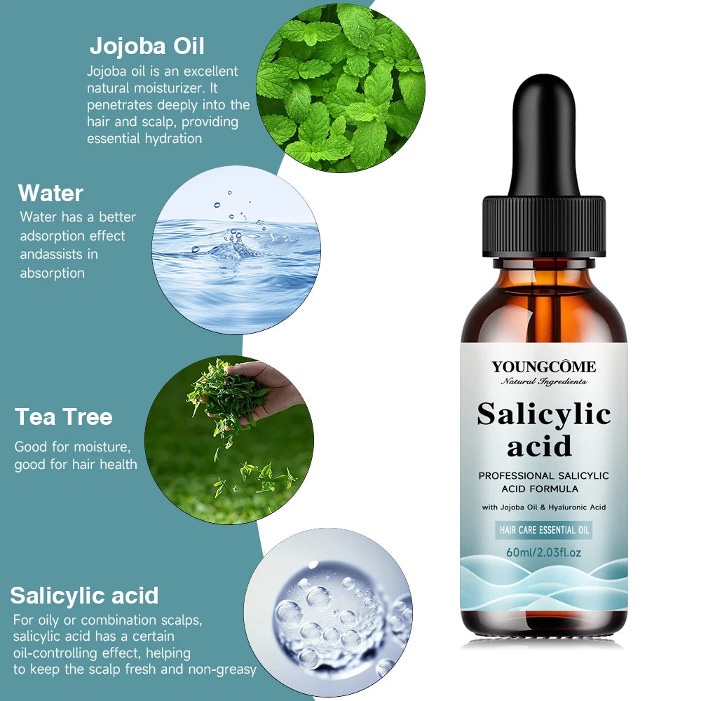 Salicylic Acid Hair Shampoo Magical Repair Damage Frizzy Soft Smooth Shiny Hair Deep Clean Moisturizing Keratin Hair Care Essent