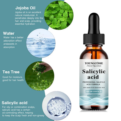Salicylic Acid Hair Shampoo Magical Repair Damage Frizzy Soft Smooth Shiny Hair Deep Clean Moisturizing Keratin Hair Care Essent