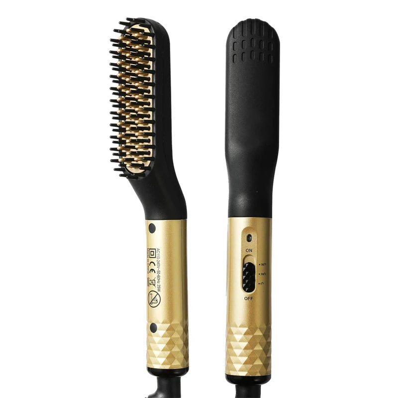 Electric Beard Heated Brush Kit Hair Straightener Straightening Men Quick Styler  Beard Comb Electric Comb For Hair