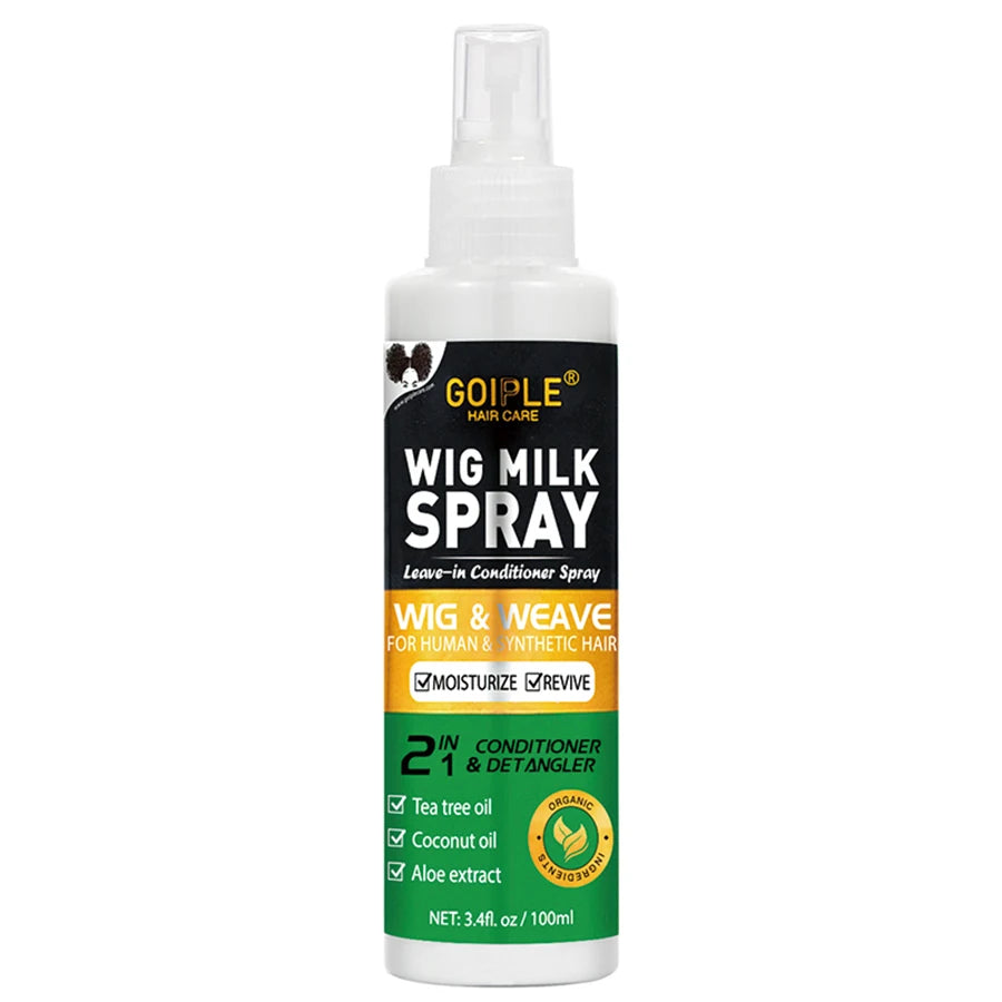 GOIPLE 100ml 2 In 1 Professional Wig Milk Spray Leave In Conditioner Heat Protection Mist Moisturizes Hair Care Product