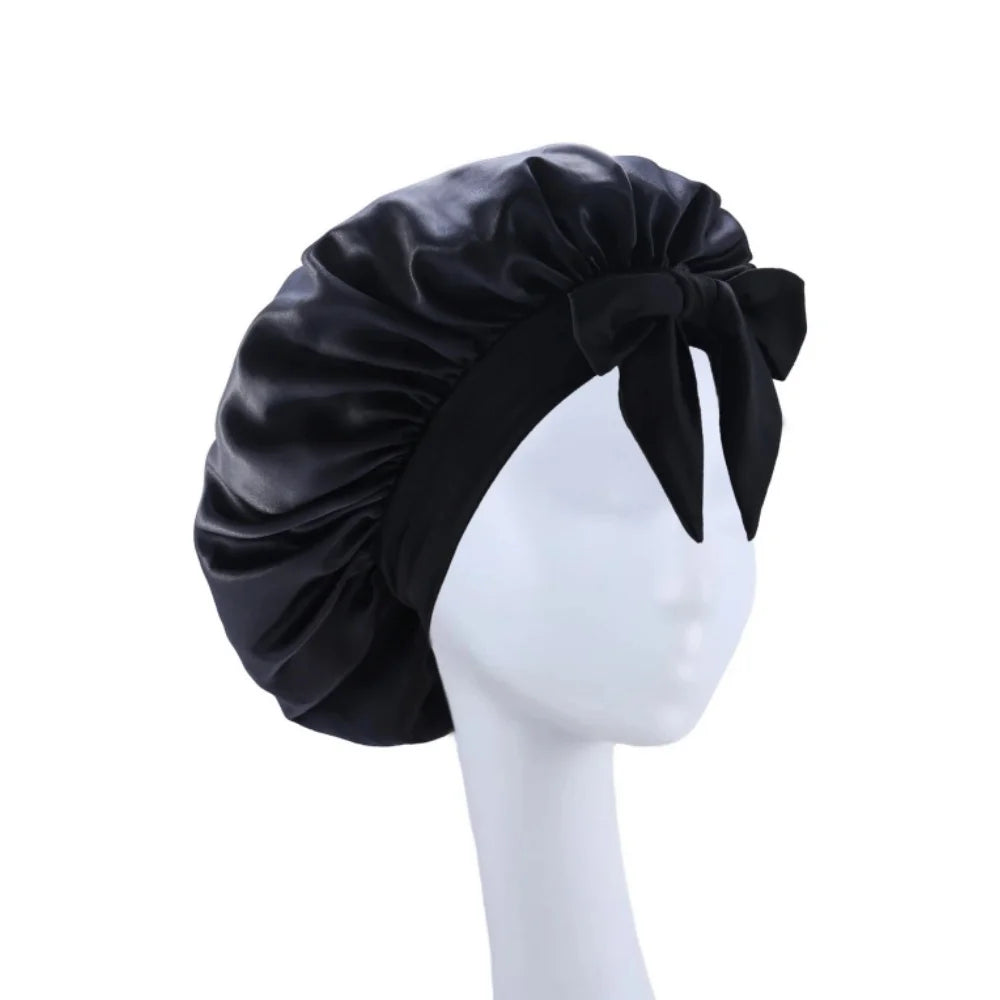 Satin Silk Hair Bonnet | Adjustable Tie Band | Sleep Bonnet for Women Men | Unisex Protective Headwear