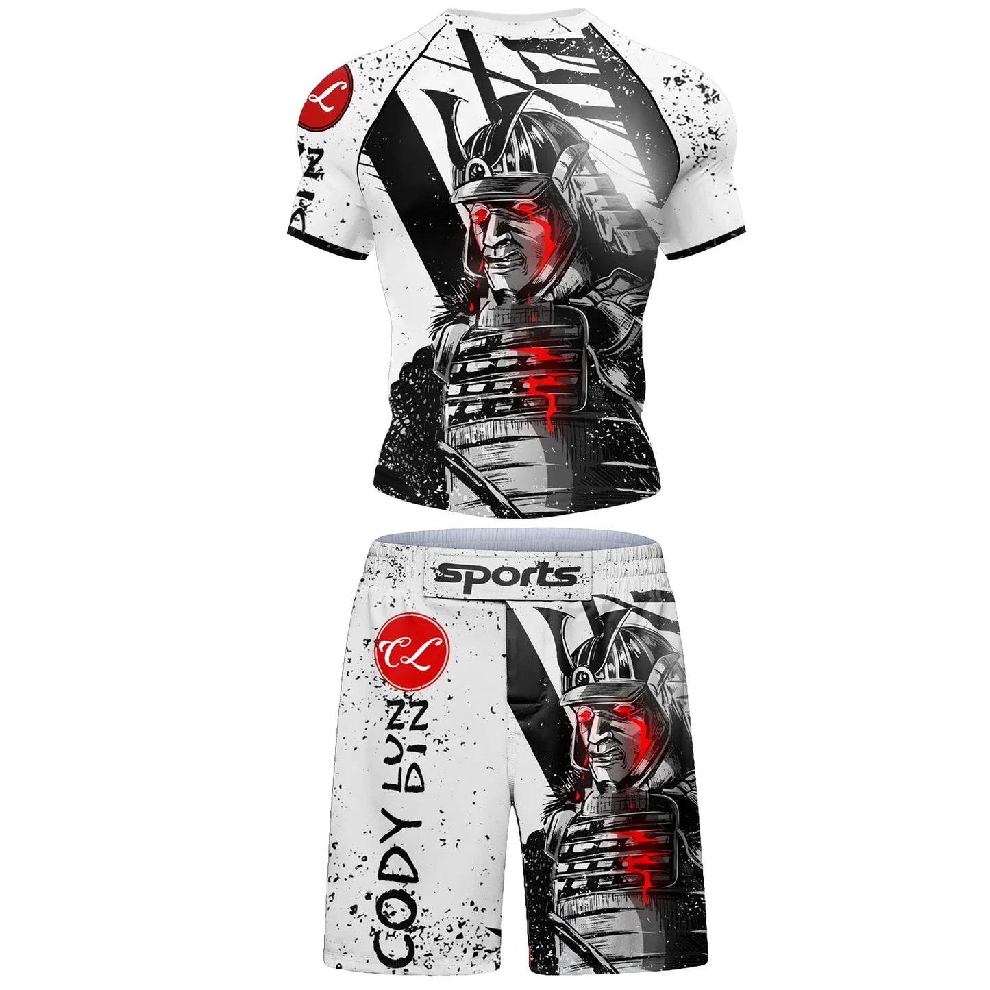 Two Sets of Sportswear, Bjj Jiu Jitsu Gi Rashguard + MMA Shorts, Muay Thai Pants, Cool Boxing Suit, Running Suit, Fitness Suit