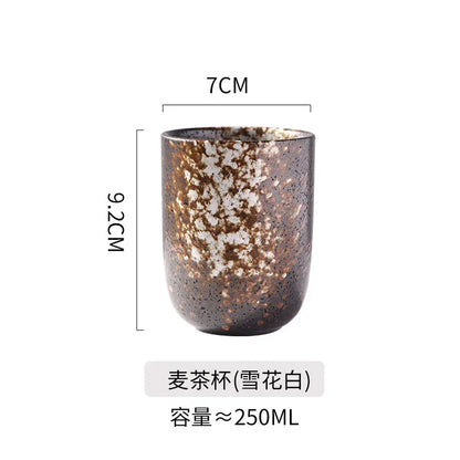 Japanese style tall tea cup household ceramic water cup household Japanese and Korean coffee matcha cup water cup