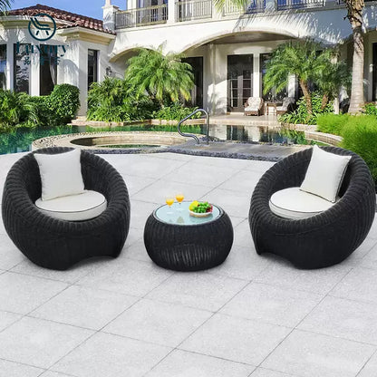 Outdoor Furniture Modern Luxury PE Rattan Wicker Patio Outdoor Garden Sofa Set